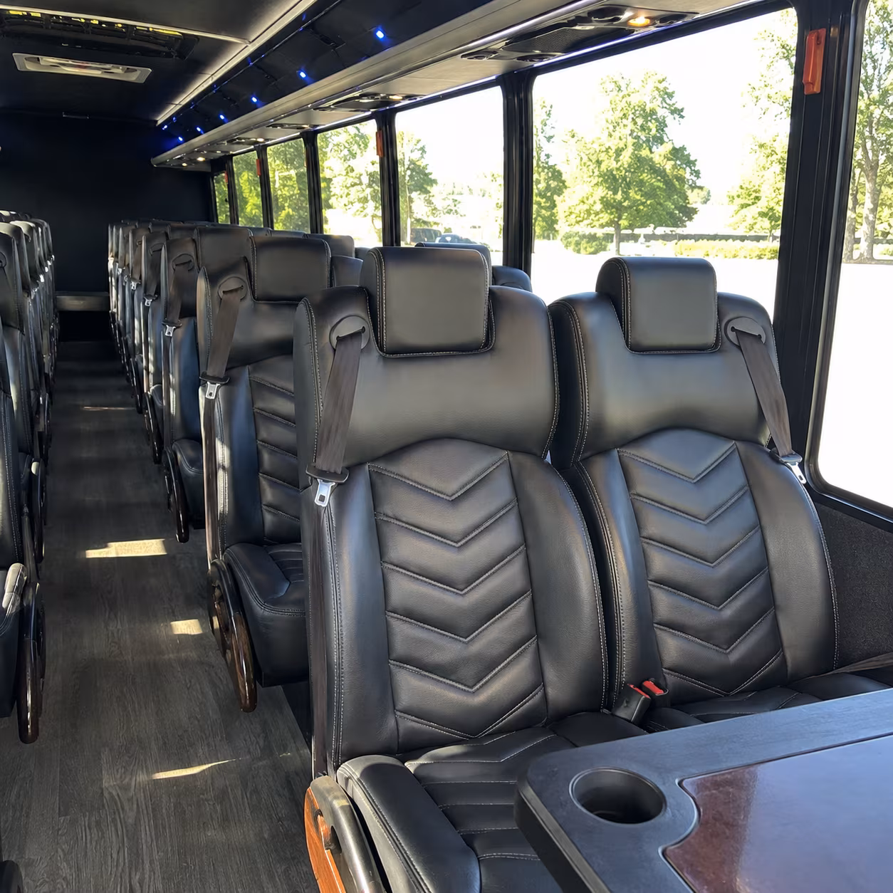 charter buses for multi venue newton wedding days
