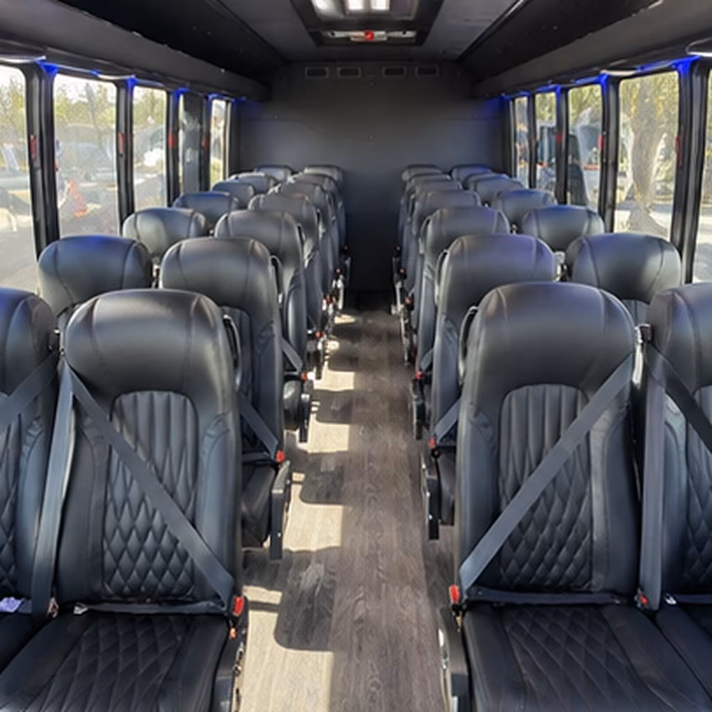 newton 25 passenger minibus inside