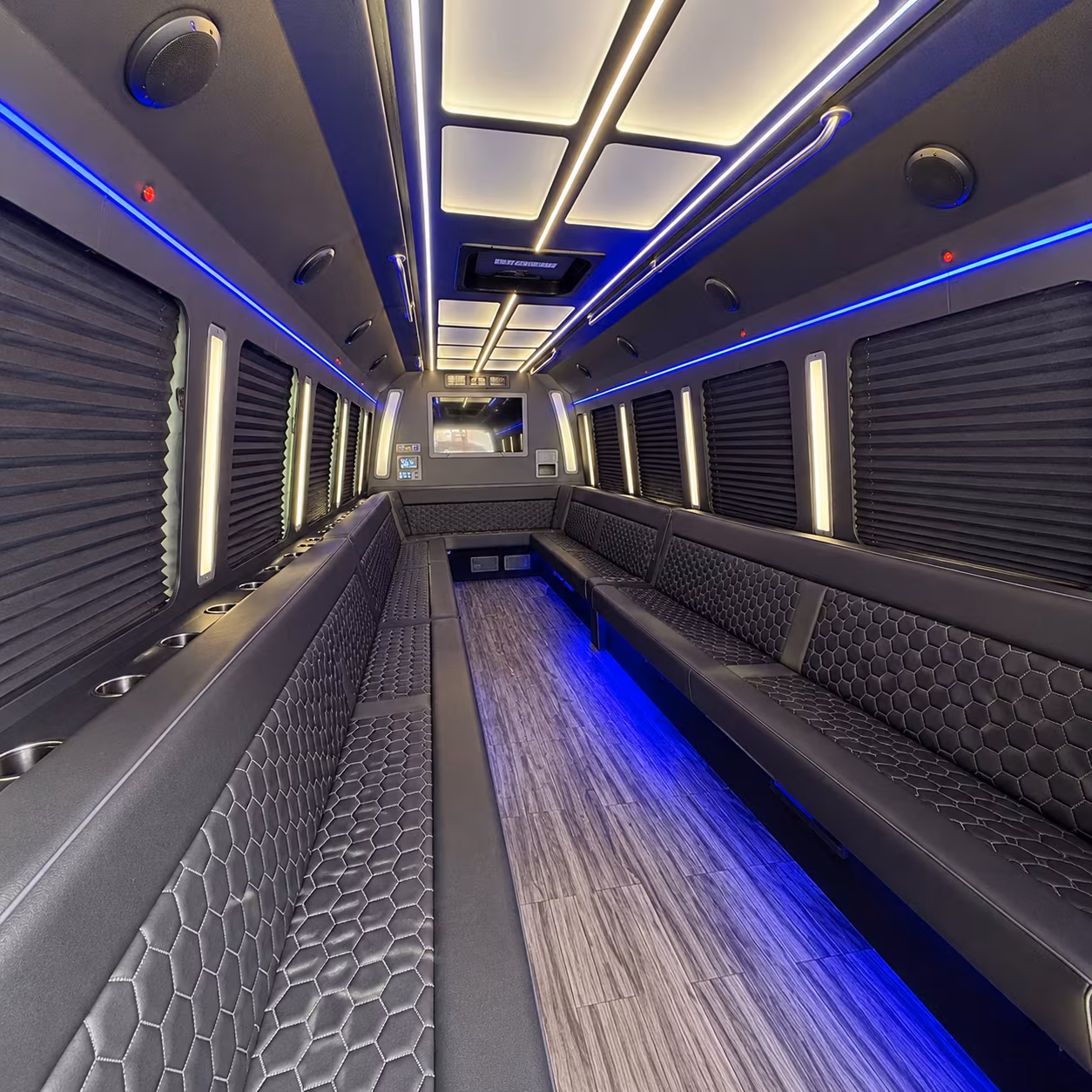 newton 30 passenger party bus interior